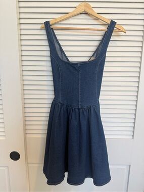 Garota Denim Scoop-Neck Sundress in Dark Blue — Size M (NWT)